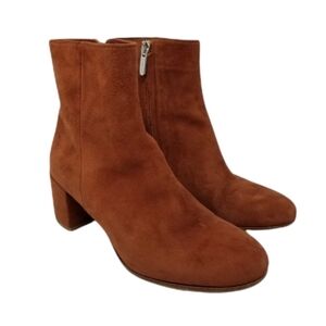Gianvito Rossi MARGAUX MID BOOTIE The Boot Brandy Womens Size 35.5 Suede US 5.5